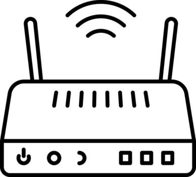 Internet, router, wifi vector icon on transparent background. Outline Internet, router, wifi vector icon