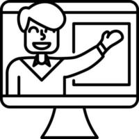 Online education. Icon in Outline Style From the Set Icons of Coworking and Workplace or Workspace. Custom Vector Pictogram Editable Stroke