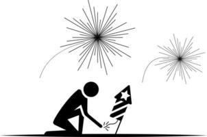 Firecracker, independence day icon - Vector on white background