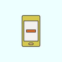 phone, minimize, minus color vector icon, vector illustration on white background