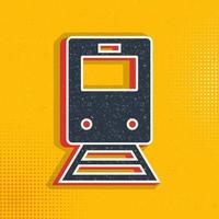 Train pop art, retro icon. Vector illustration of pop art style on retro background