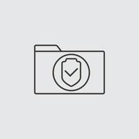 Secure, folder, outline, icon. Web Development Vector Icon. Element of simple symbol for websites, web design, mobile app, infographics. Line symbol for website design on white background