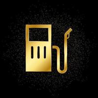 Petrol gold, icon. Vector illustration of golden particle on gold vector background