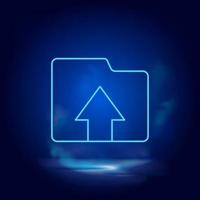 Smoke effect neon style vector icons, folder, storage, upload neon icon