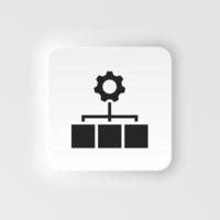 Mass production, process neumorphic style vector icon. Simple element illustration from UI concept. Mass production, process neumorphic style vector icon. Infographic concept on white