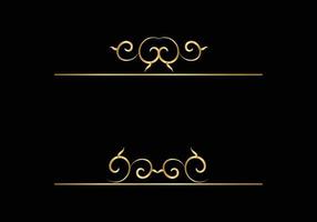 Golden calligraphic design elements. gold menu and invitation border, frame,divider,page decor. vector