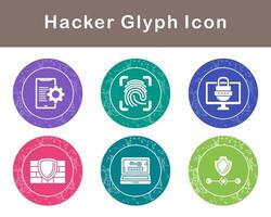 conjunto de iconos de vector de hacker