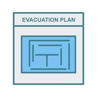 icono de vector de plan de evacuación