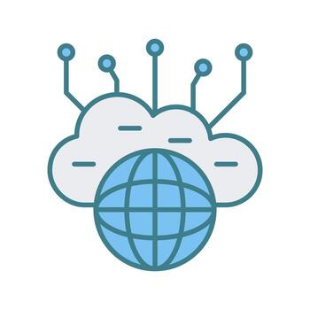 icono de vector de nube informática
