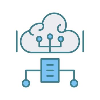icono de vector de computación en la nube