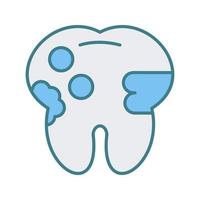 icono de vector de caries