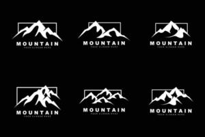 diseño del logotipo de la montaña, lugar vectorial para los amantes de la naturaleza vector