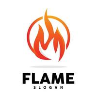 Red Flame Logo, Burning Heat Fire Vector, Fire Logo Template Icon Design vector