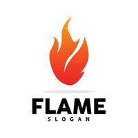 Red Flame Logo, Burning Heat Fire Vector, Fire Logo Template Icon Design vector