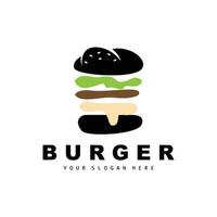 Burger Logo, Fast Food Design, Bread And Vegetables Vector, Fast Food Restaurant Brand Icon Illustration vector