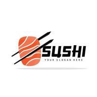 Sushi Logo, Japanese Food Sushi Seafood Vector, Japanese Cuisine Product Brand Design, Template Icon vector