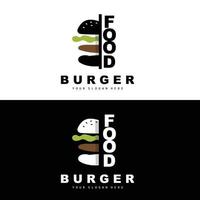 hamburguesa logo, rápido comida diseño, un pan y vegetales vector, rápido comida restaurante marca icono ilustración vector