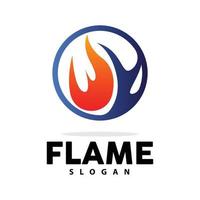 Red Flame Logo, Burning Heat Fire Vector, Fire Logo Template Icon Design vector