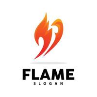 Red Flame Logo, Burning Heat Fire Vector, Fire Logo Template Icon Design vector