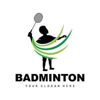 bádminton logo, deporte rama diseño, vector resumen bádminton jugadores silueta colección