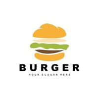 Burger Logo, Fast Food Design, Bread And Vegetables Vector, Fast Food Restaurant Brand Icon Illustration vector