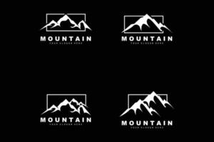 diseño del logotipo de la montaña, lugar vectorial para los amantes de la naturaleza vector