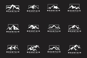 diseño del logotipo de la montaña, lugar vectorial para los amantes de la naturaleza vector