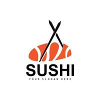 Sushi Logo, Japanese Food Sushi Seafood Vector, Japanese Cuisine Product Brand Design, Template Icon vector