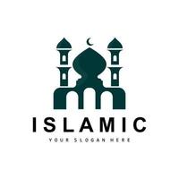 mezquita logo, vector islámico, islámico día Ramadán diseño, eid eid, y eidul adha