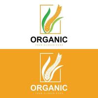 Wheat Rice Logo, Agricultural Organic Plants Vector, Luxury Design Golden Bakery Ingredients vector