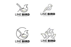 Bird Logo, Vector Hummingbird, Simple Simple line Style Design, Bird Wings Icon Product Brand