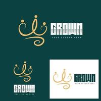 Crown Logo, King And Queen Icon Design, Vector Elegant, Simple, Template Illustration