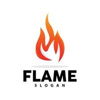 Red Flame Logo, Burning Heat Fire Vector, Fire Logo Template Icon Design vector