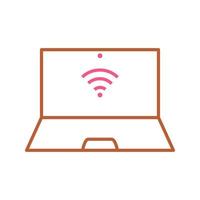 Unique Connected Laptop Vector Icon