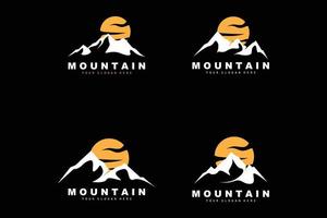 diseño del logotipo de la montaña, lugar vectorial para los amantes de la naturaleza vector