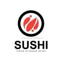 Sushi logo, japonés comida Sushi Mariscos vector, japonés cocina producto marca diseño, modelo icono vector