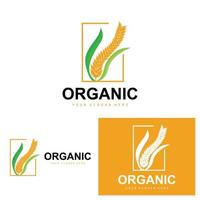 trigo arroz logo, agrícola orgánico plantas vector, lujo diseño dorado panadería ingredientes vector