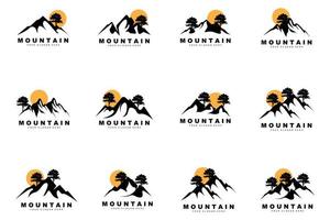 Mountain Logo Design, Vector Place For Nature Lovers Hiker