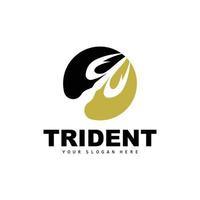 Trident Logo, Vector Magic Spear of Poseidon Neptune, Triton King Design, Template Icon Brand Illustration