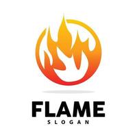 Red Flame Logo, Burning Heat Fire Vector, Fire Logo Template Icon Design vector