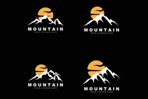 diseño del logotipo de la montaña, lugar vectorial para los amantes de la naturaleza vector