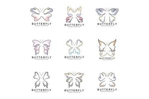 Butterfly Logo Design, Beautiful Flying Animal, Company Brand Icon Illustration, Screen Printing, Salon vector