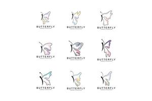 Butterfly Logo Design, Beautiful Flying Animal, Company Brand Icon Illustration, Screen Printing, Salon vector