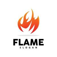 Red Flame Logo, Burning Heat Fire Vector, Fire Logo Template Icon Design vector