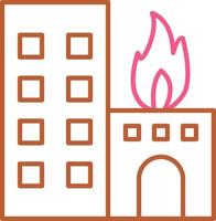 Unique Burning Building Vector Icon