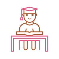 Unique Studying on Desk Vector Icon