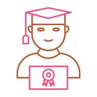 Unique Student Holding Degree Vector Icon