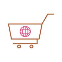 Unique Global Shopping Vector Icon