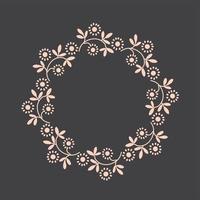 A circle of flowers with a dark background vector