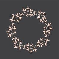 A circle of flowers with a dark background vector